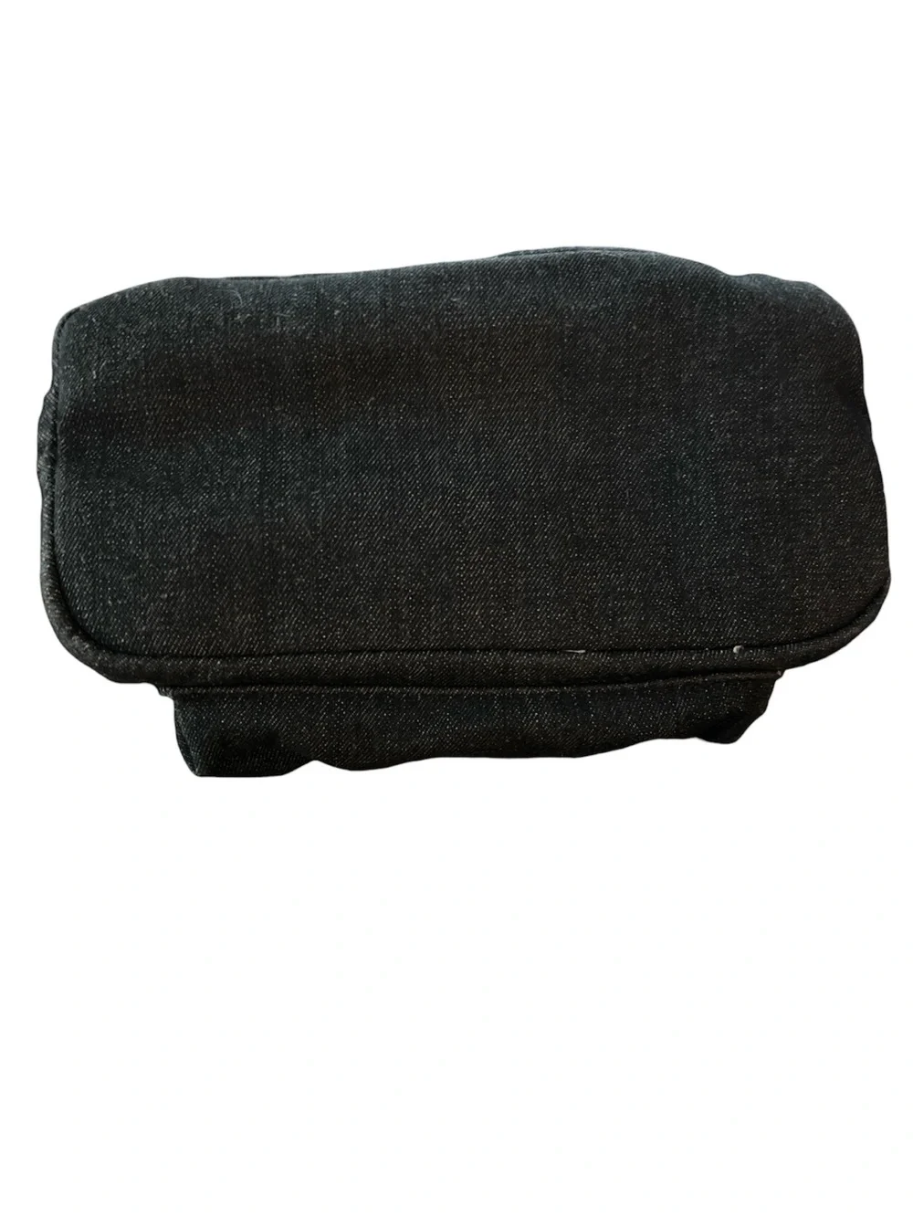 GUESS Black Denim Backpack with Red Logo Patch